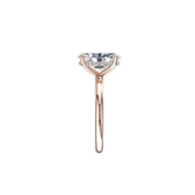 Bague solitaire 1.00 carat or rose diamant naturel ovale et diamants naturels ronds Romy